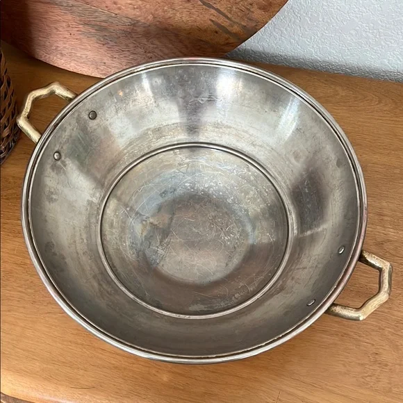 Vintage Copper Pot with Brass Handles - Picture 3 of 6